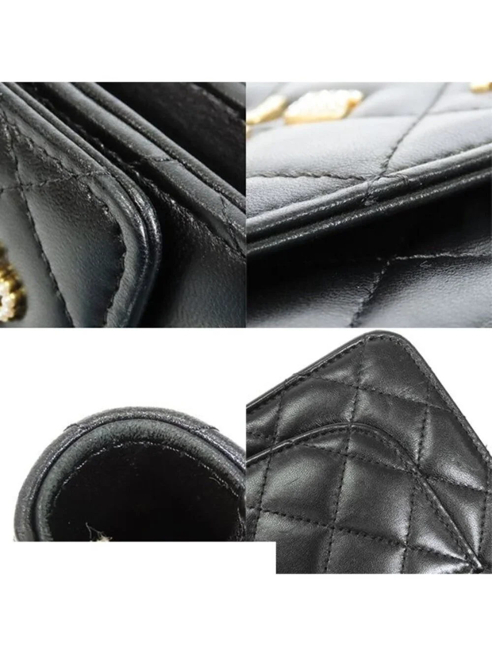 Chanel Chain Wallet Black Gold Lambskin Quilted No. 5 Icon Cambon Shoulder Bag